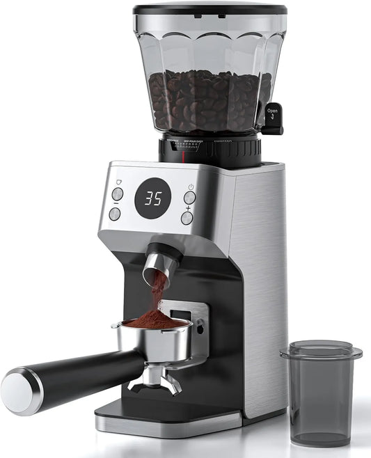 AAOBOSI, Mill, filtr, młyn do ziaren kawy, 300 g, licznik czasu, duży zbiornik, do espresso i filtra kawy