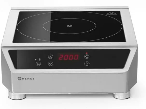HENDI płyta grzewcza, Płyta indukcyjna, 3500 W, 60- 240°C, 230 V, stół indukcyjny do gotowania, dotyk, profesjonalny, stal nierdzewna, 342x431x