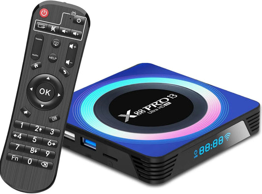 Dulmssxy, Smart TV X13 4GB, TV, USB, Wi-Fi, 3D efekt, Android OS, DLNA streaming, 0GHz WiFi BT5, 0 10, X13 Android 13.0 4GB RAM 64GB ROM RK3528 64Go