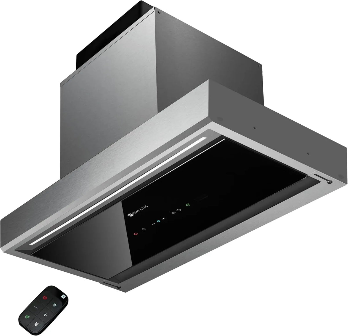 KOMPATIC okap kuchenny, Okap próżniowy KPYR60BIS, 60 cm, 800 m3 / h, klasa E- Energy, zwrotny, dotykowy, stal nierdzewna, regulowana dioda LED, zdalne sterowanie m3/h