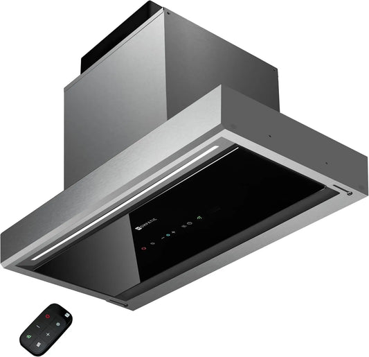 KOMPATIC okap kuchenny, Okap próżniowy KPYR60BIS, 60 cm, 800 m3 / h, klasa E- Energy, zwrotny, dotykowy, stal nierdzewna, regulowana dioda LED, zdalne sterowanie m3/h