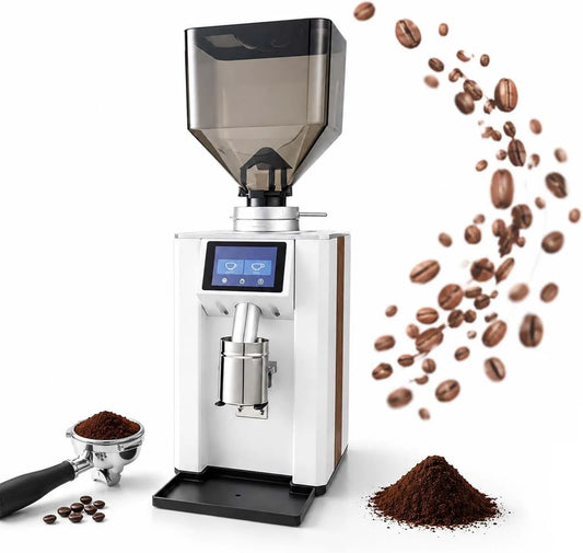 QFGain, Mill, Silnik, młyn do ziaren kawy, 320 W, 500 g, dotyk, profesjonalny, biały, dla La Maison biały