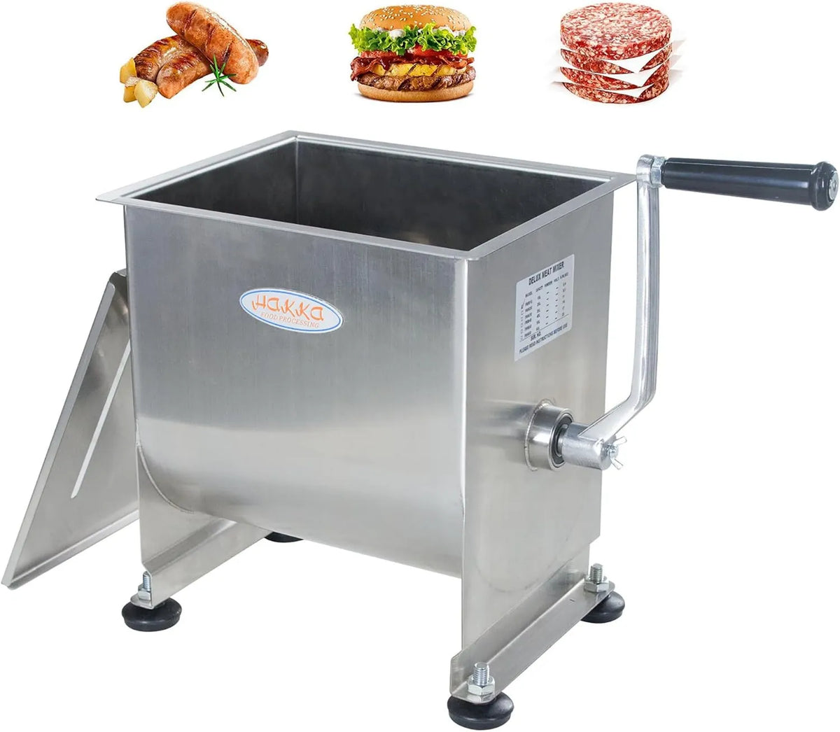 HAKKA FOOD PROCESSING maszynka do mięsa, Mikser, Mieszacz Hakka Profesjonalny Mieszanka Mięsny o pojemności 10 l, 7 kg Max, Mieszacz elektryczny