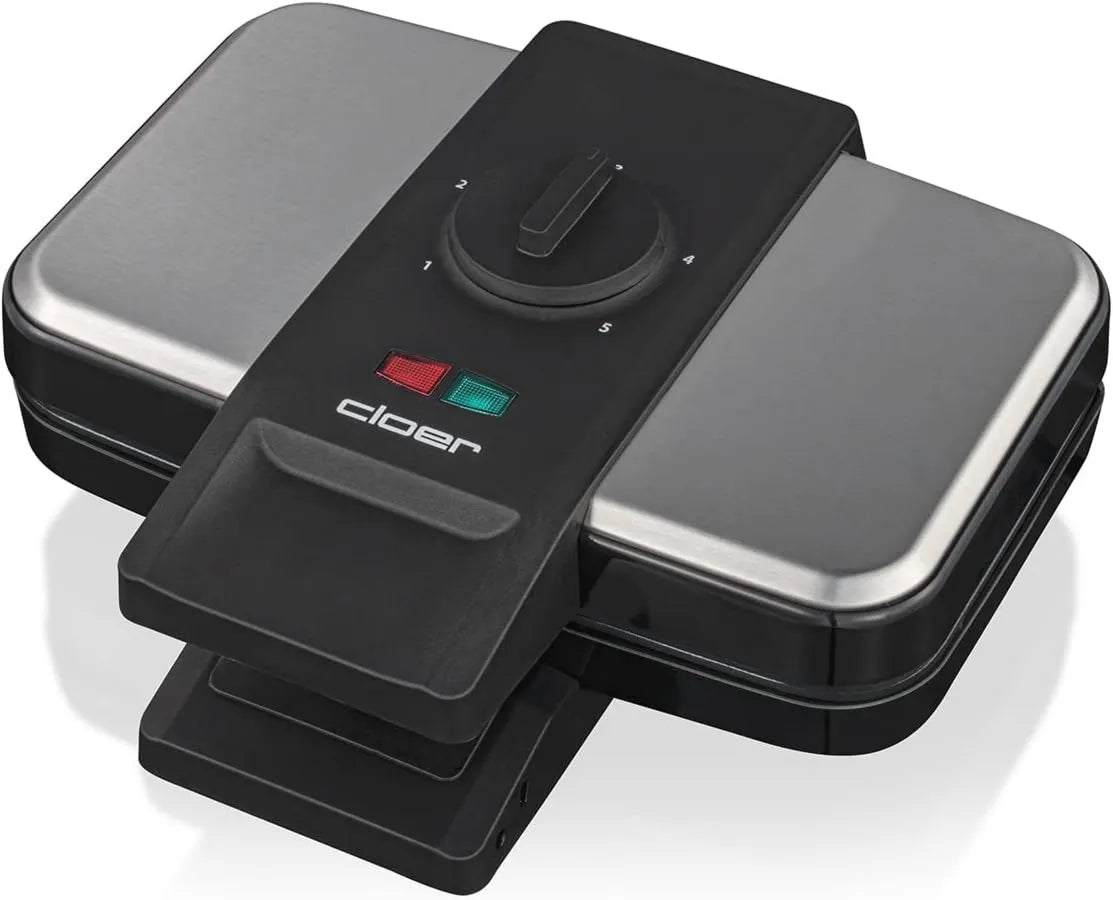 cloer gofrownica / opiekacz, światło do gotowania, 1459 gofrownica do gofrów brukselskich, stopień brązowania nieskończenie zmienny, 1000 W, czarny