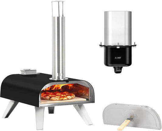 BIG HORN, Pizza piekarnik elektryczny, BIGHORN, przenośne, czarne, Pizza kamień i housette included