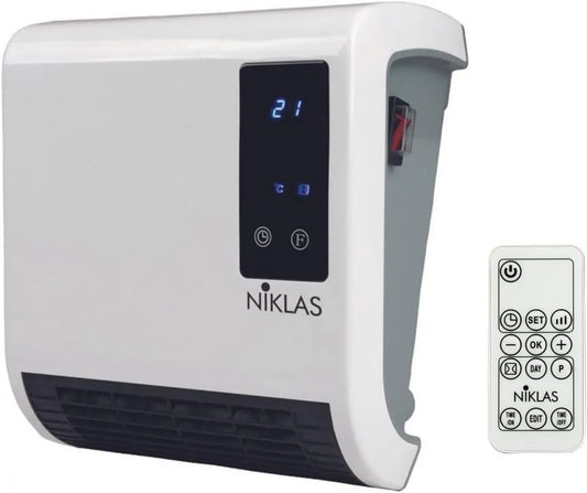 NIKLAS grzejnik elektryczny, 2000 W, instalacja ścienna, biały