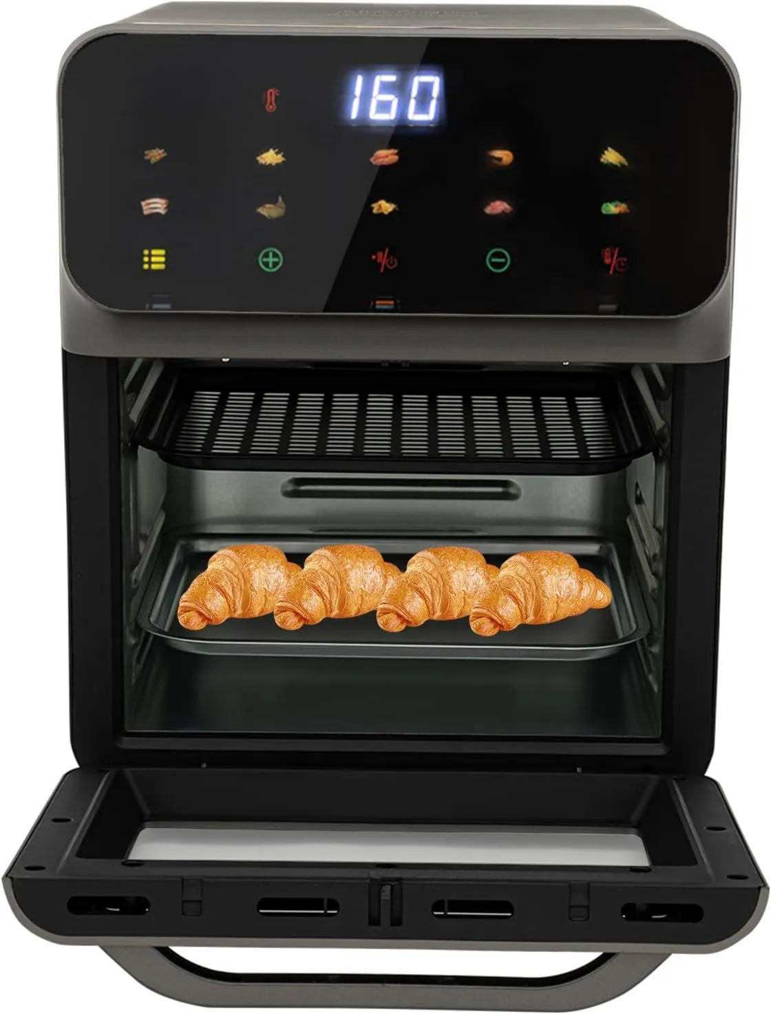 NadineDutol mini piekarnik, Elektryczny piec do pizzy, 13 l, grill, kompaktowy, 2 talerze do pieczenia i 50 pudełek na ciasta, piekarnik 3 w 1, ciepło wysokie, niskie