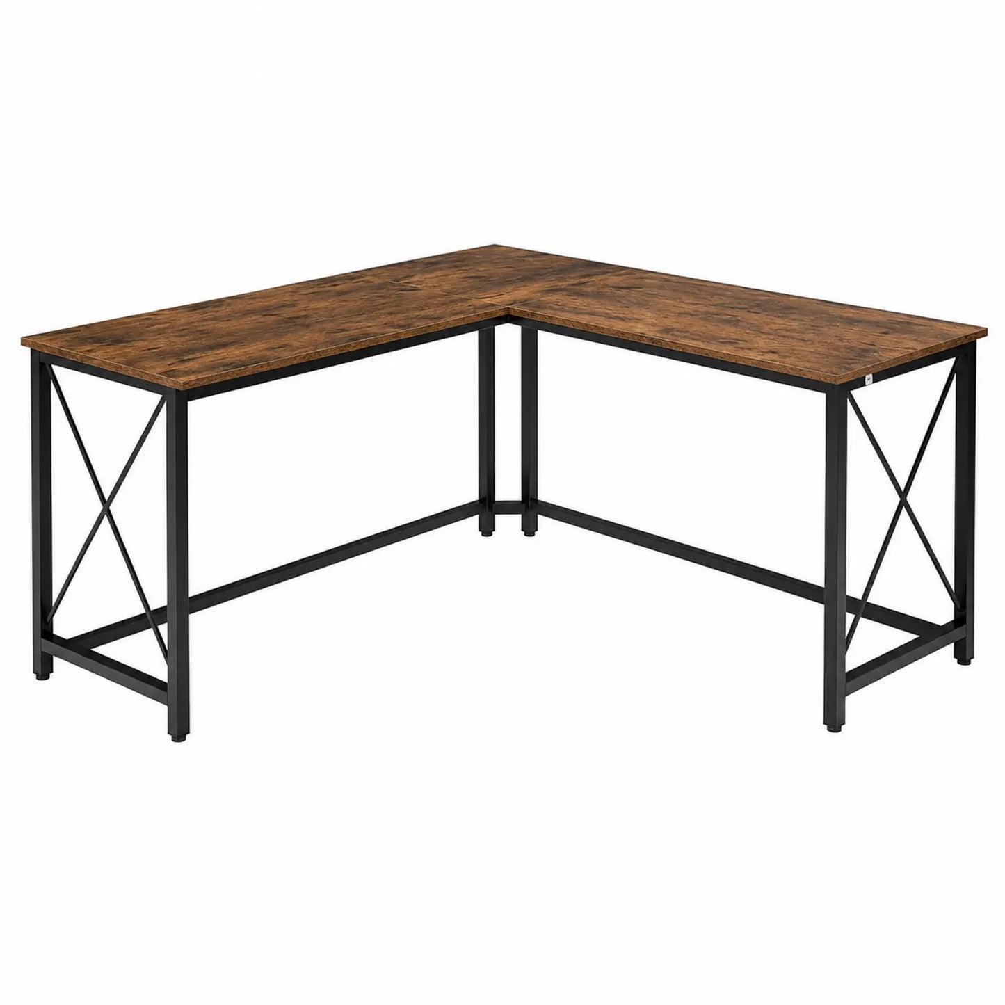 Biurko narożne w kształcie L z płyty MDF i stalowym stelażem 150x120x75 cm