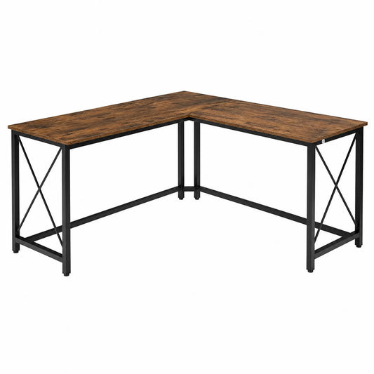 Biurko narożne w kształcie L z płyty MDF i stalowym stelażem 150x120x75 cm