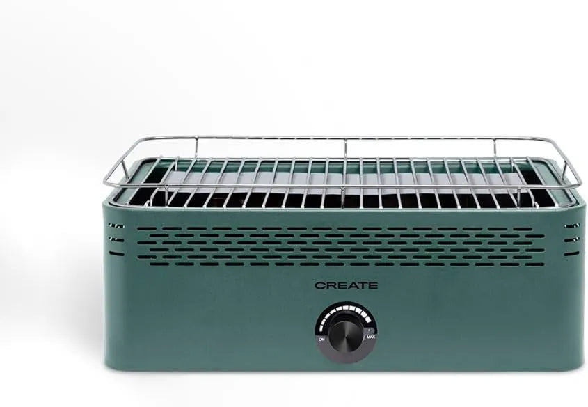 CREATE, KOMPACT / Grill, przenośny, zielony, stal, / BBQ COMPACT / Niska emisja, niskowęglowy węgiel barbeque szałwia / zapłon