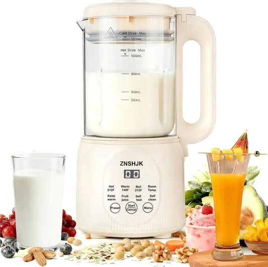 ZNSHJK blender kielichowy, Grzejnik elektryczny, 1, 2 l, stal nierdzewna, 16 ostrzy ze stali nierdzewnej, 2 l maszyny do mleka nakrętki
