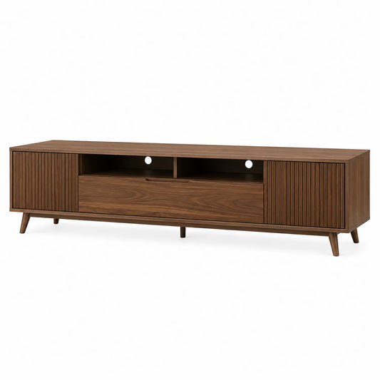 Szafka RTV drewniana z fornirem orzechowym 180x40x50 cm