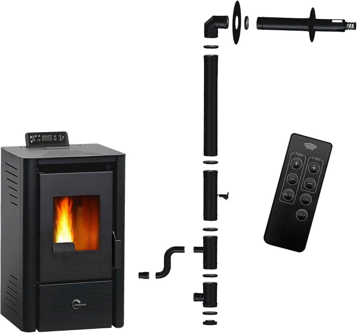 Sannover Thermique, Naczynie kuchenne, IP65, czarne, 9, 4 kW, naczynia kuchenne, Anita wodoodporna, Piec granulowany 9