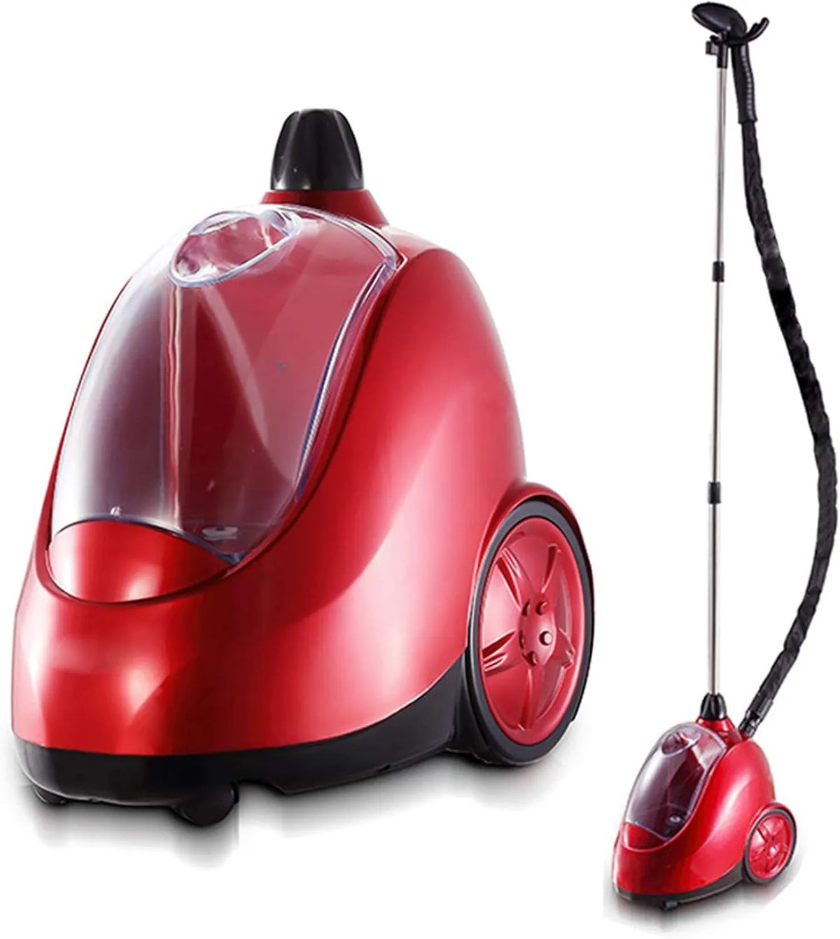 CQLXZ parownica do ubrań, 45S Czerwony, Przenośne para stal Quick eliminacja zmarszczek, Pionowy rozmrażacz do odzieży 1750 W para rozmrażacz