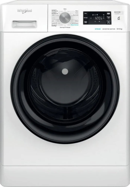 Whirlpool pralko-suszarka, Pralka susząca 9, 5 kg FFWDB964489BVFR, 5 kg, pralka, suszarka, min - FFWDB964489BVFR, 5 kg 1400 Tours