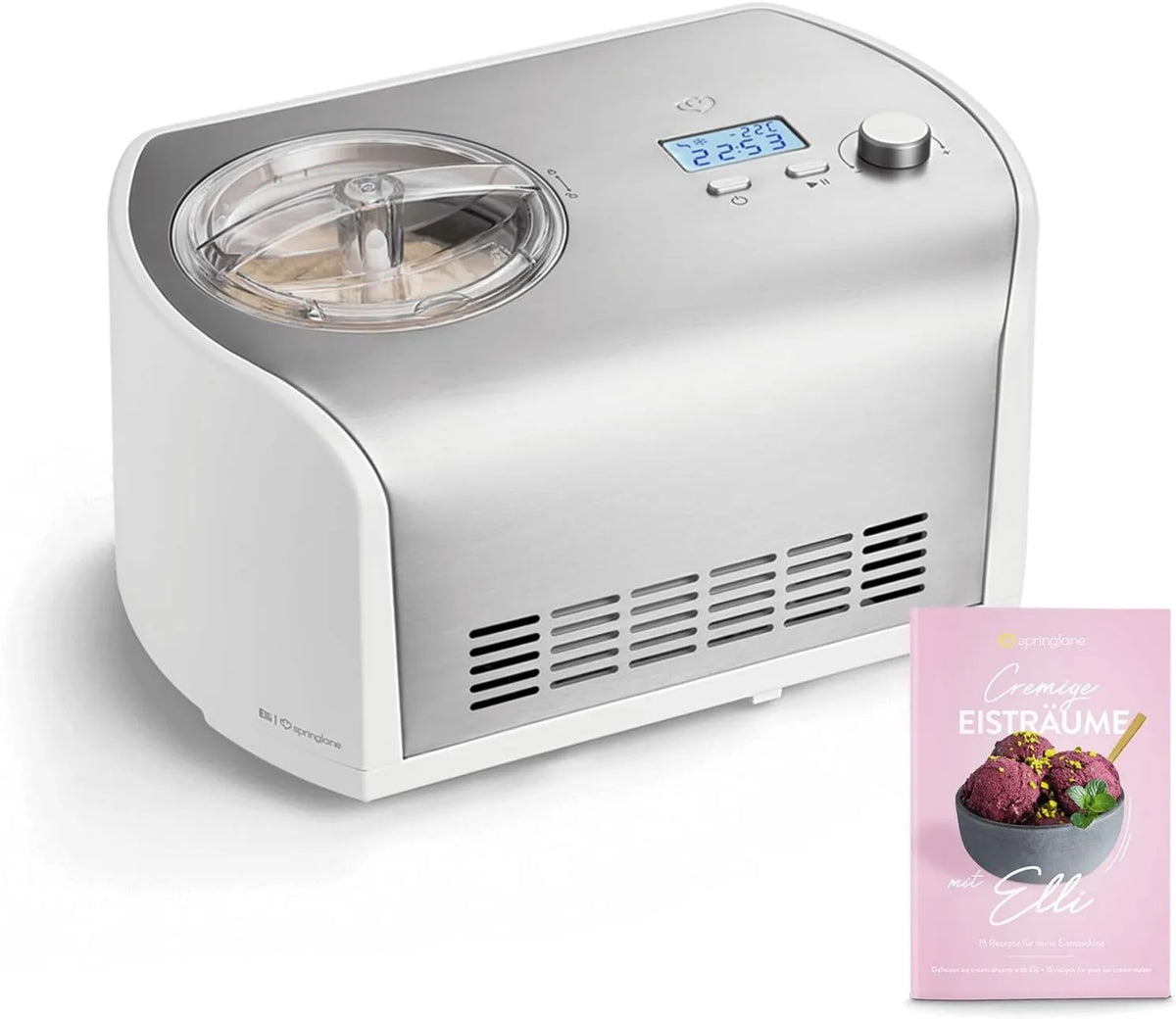 Springlane Kitchen, kostkarka do lodu i sorbetu, 1, 2 l, 135 W, wyjmowana, stal nierdzewna