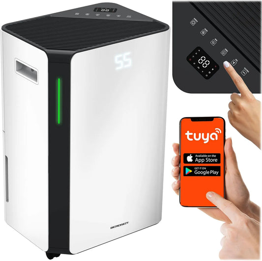 Osuszacz powietrza, 120 m³/h, sterowanie WiFi, zdalne sterowanie, Berdsen Elektryczny Osuszacz Powietrza 20 L/24h, Zdalne Sterowanie Aplikacją