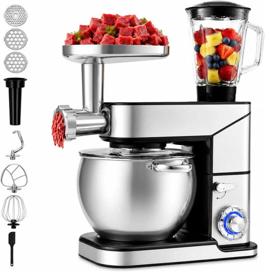 Royal Swiss robot kuchenny, 3- in-1, 10 l, 2000 W, stal nierdzewna, 10 l miska ze stali nierdzewnej + Miska 10 l szkło + pudełko na mięso, XXL 3 w 1