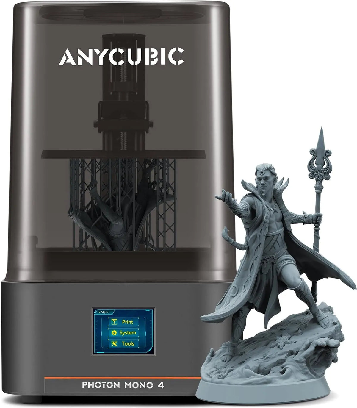 LCD 10K drukarka, 70 mm, 153,4 mm, 87 mm, Żywiczna Drukarka 3D ANYCUBIC Photon Mono 4, 7-calowy ekran Mono ze stabilnym źródłem światła LighTurbo