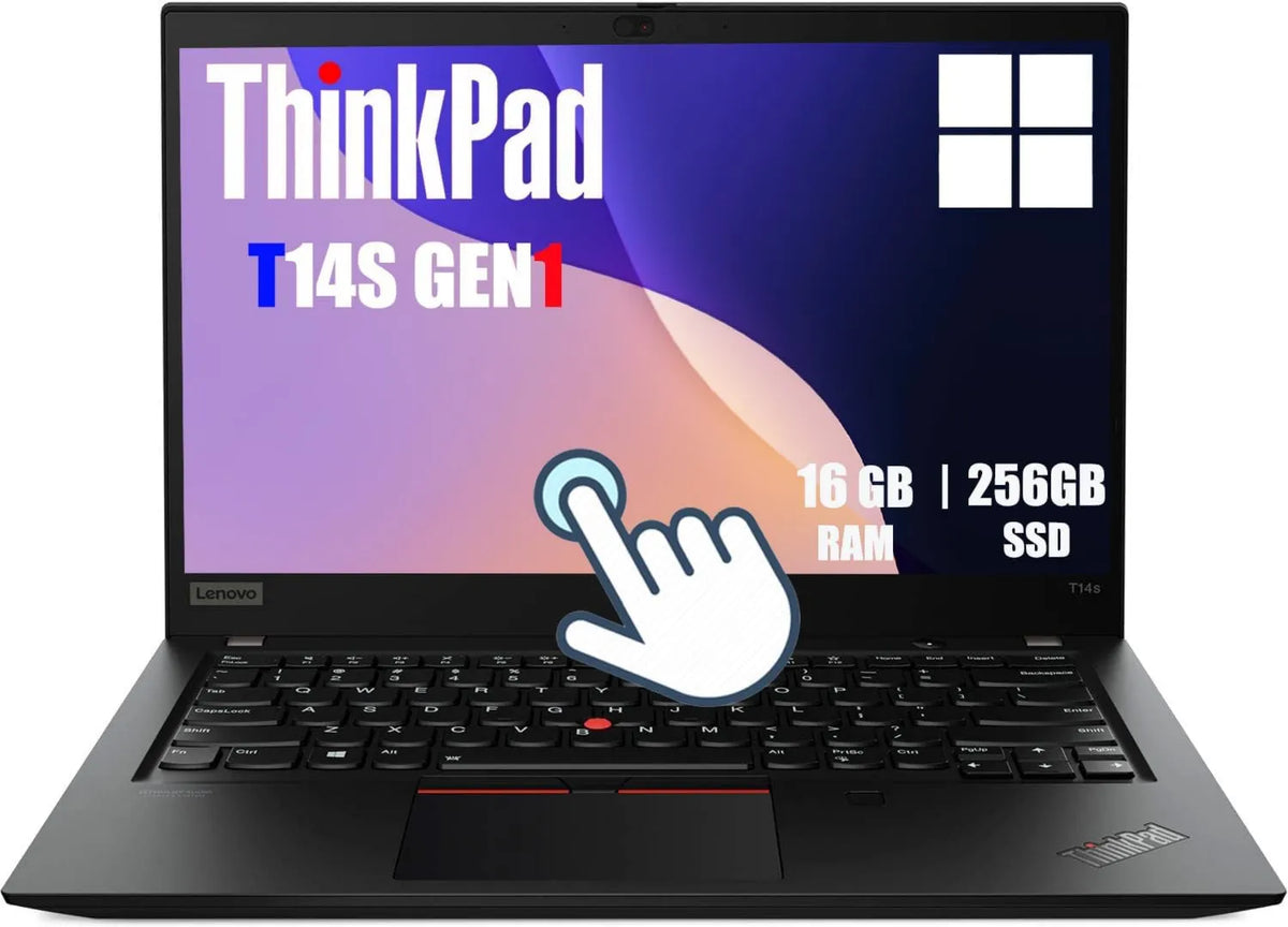 Amazon Renewed, Lenovo T14s i5- 10310U Laptop, 14 cali, dotyk, Full HD, profesjonalny, 16 GB RAM, SSD 256 GB, Windows 11 Pro, 1920 x 1080, Intel Core i5-10310U