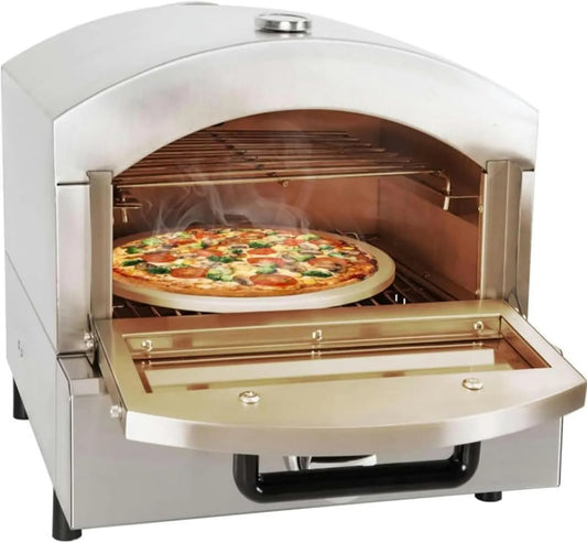 XSDAJSD piec do pizzy, Pizza piekarnik elektryczny, 50 do 350°C, licznik czasu, grill, ciasto, termostat, profesjonalny, restauracja, stal nierdzewna, do hotelu