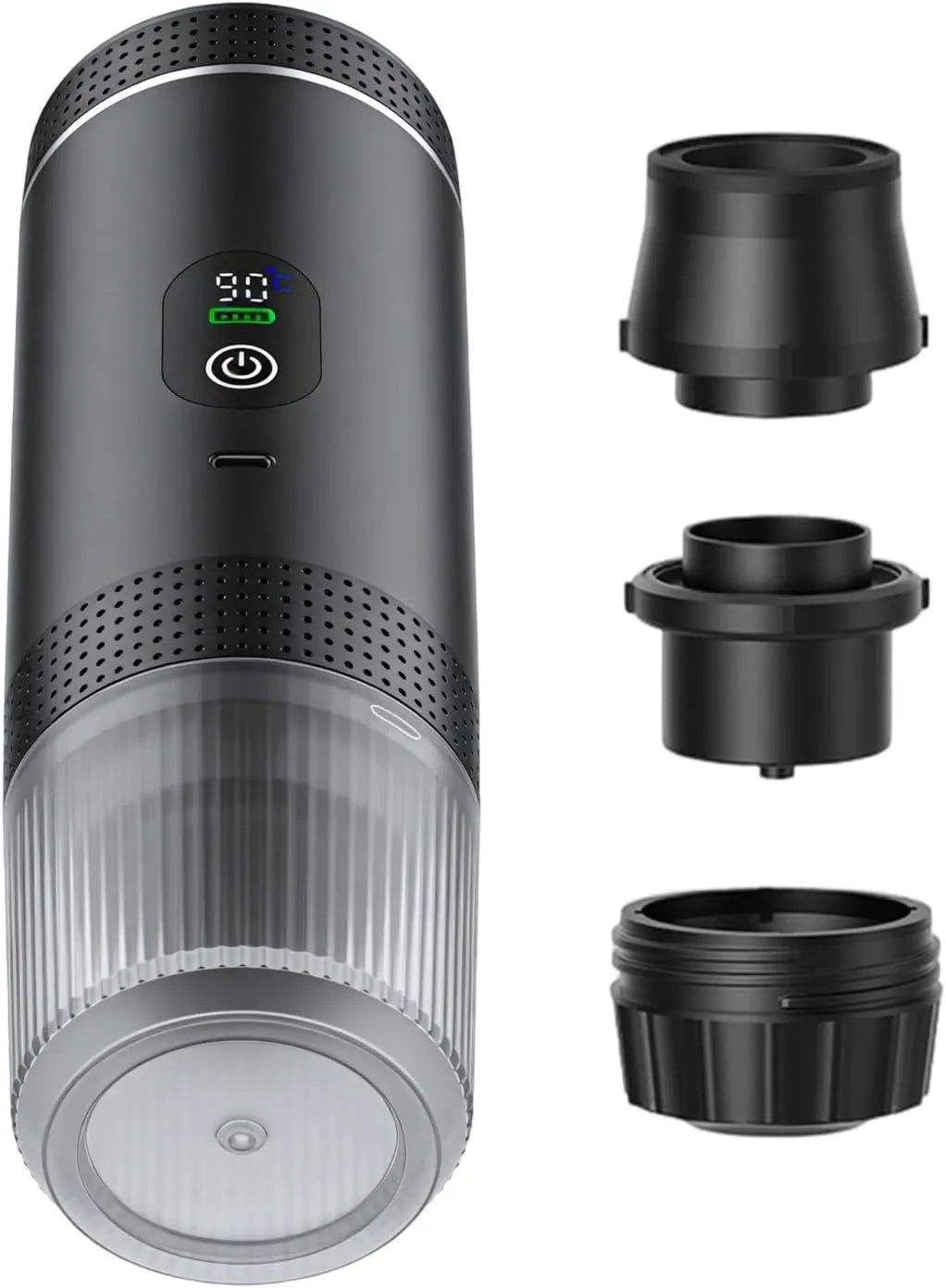 machine à café compact, maszyna à café compact Maszyna do kawy, Przenośna, Elektryczna ekspres do kawy, 80 ml, duży zbiornik, tłumik, kemping, na piknik