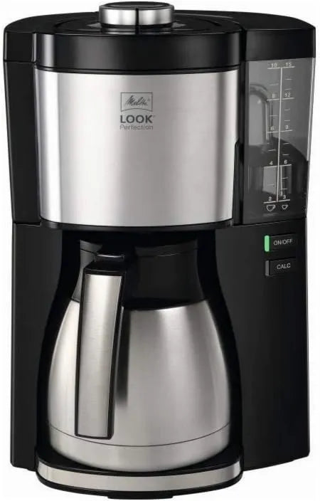 Melitta, Elektryczny ekspres do kawy, Duży zbiornik, Wymienne, Stal nierdzewna, Czarny, 10- 15 filiżanek, Czarny / Inox