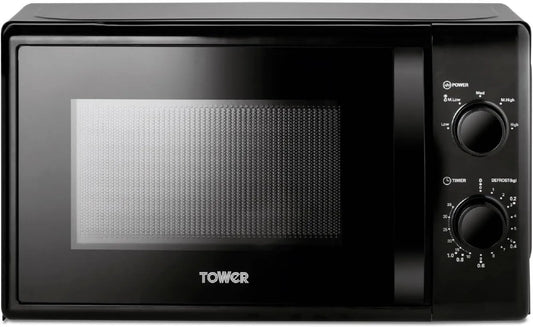 TOWER, kuchenka mikrofalowa, 20 l, 700 W, Wieża T24034BLK, 5 poziomów mocy i 35 minut licznik czasu, mikrofalówka, czarny