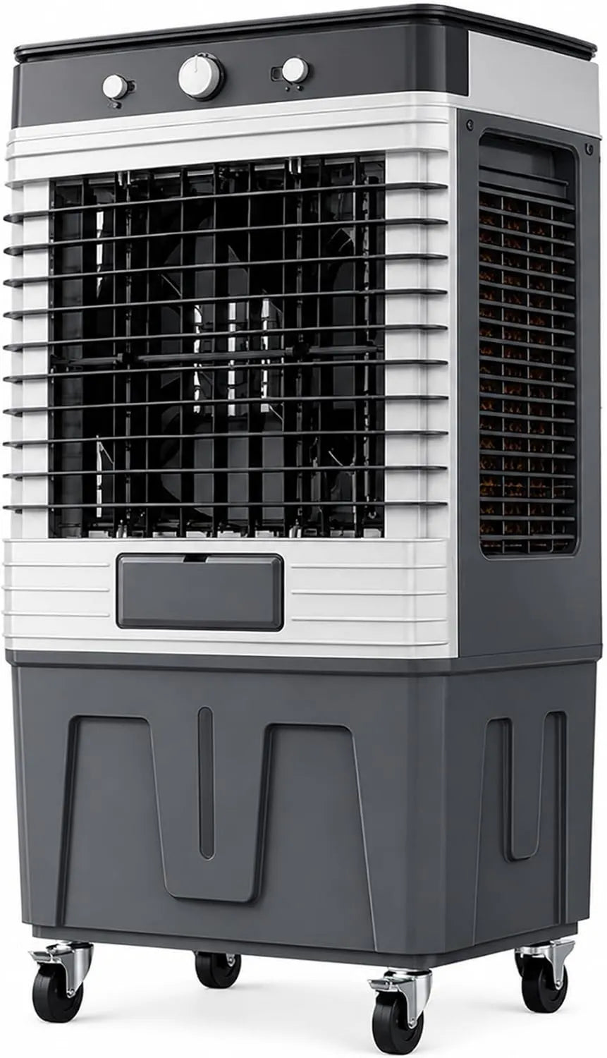 JS Space klimatyzator przenośny, Wentylator, Zdalne sterowanie i oscylacja dla dużych części do 60 m² 110 cm, 120 l, profesjonalny, 90