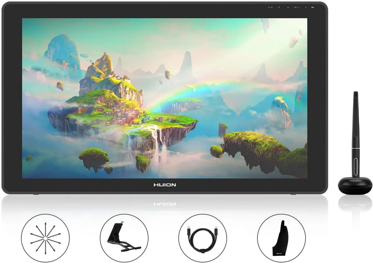 HUION, model PW517, Kamvas 22 Plus Graphic Tablet z ekranem, Stylet PW517, 21, 5 Inches, 140% SRGB, Telepraca, Ekran w pełni laminat