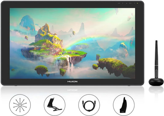 HUION, model PW517, Kamvas 22 Plus Graphic Tablet z ekranem, Stylet PW517, 21, 5 Inches, 140% SRGB, Telepraca, Ekran w pełni laminat