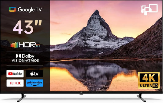FPD telewizor, Google Smart TV, 43 cale, 60 Hz, TV, 4K UHD, HDR, Dolby Dźwięk, Dolby Atmos dźwięk zanurzający, Fluid MEMC technologia, Dolby Vision, Chromecast