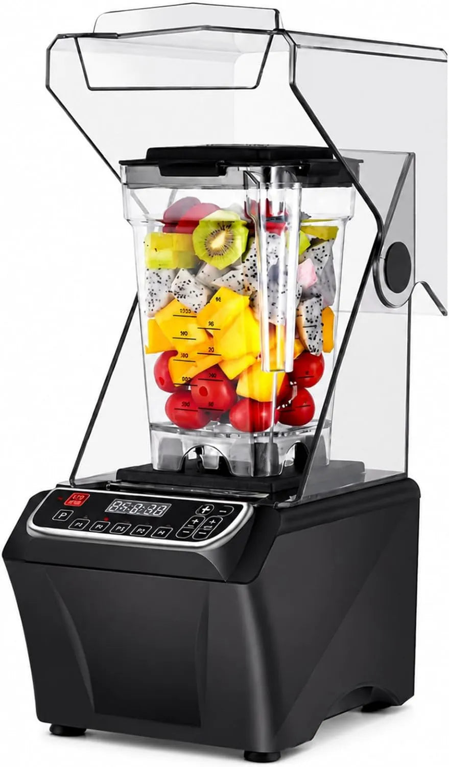 SHUMIAO blender kielichowy, Mikser, 2 l, 2000 W, profesjonalny, restauracja, tłumik, stal nierdzewna, 38, 000 TR / Min, Blades stal INOX, Restauracje i Bary w Jus