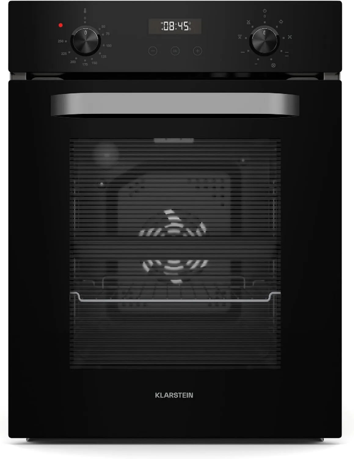 KLARSTEIN piekarnik do zabudowy, Elektryczny piekarnik, 45 cm, 49 l, 9 programów, E- class, do zabudowy, minutnik, grill, para, czarny, Grill wentylowany, 9 funkcji