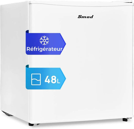 Smad minilodówka, Lodówka, 48 l, 0 do 10°C, dekoracja w salonie, biały, minibar do pokoju Office Hotel Lounge, Mini Lodówka, Mała Lodówka, z drzwiami