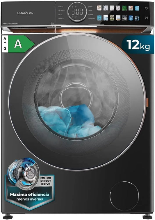 Cecotec pralka, Bolero DressCode 12980 1400 obr./min, 12 kg, para, drzwi XXL, 12 Kg Przednie Bolero DressCode 12980 Bezpośrednia Napęd Stalowy