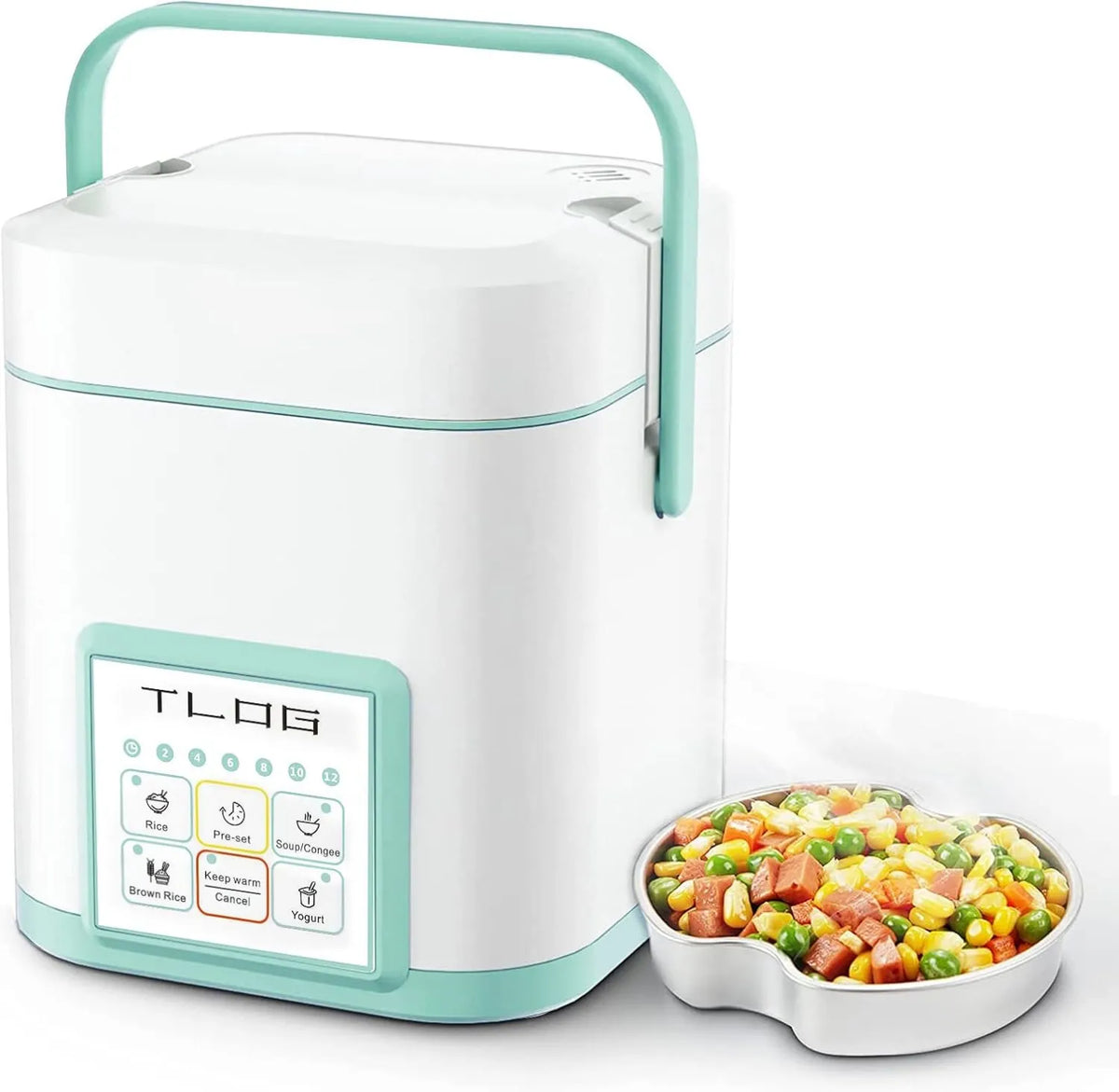 TLOG ryżowar, kuchenka, przenośna, elektryczna kuchenka ryżowa, 1, 2 l, 5 filiżanek, dla 1 do 3 osób