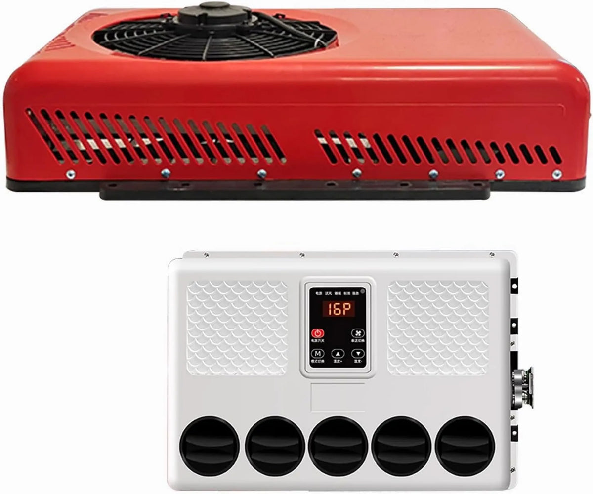 Klimatyzator, 7500 BTU, zasilanie akumulatorowe, zdalne sterowanie, Klimatyzator dachowy 24 V DC z pilotem, zasilany akumulatorowo