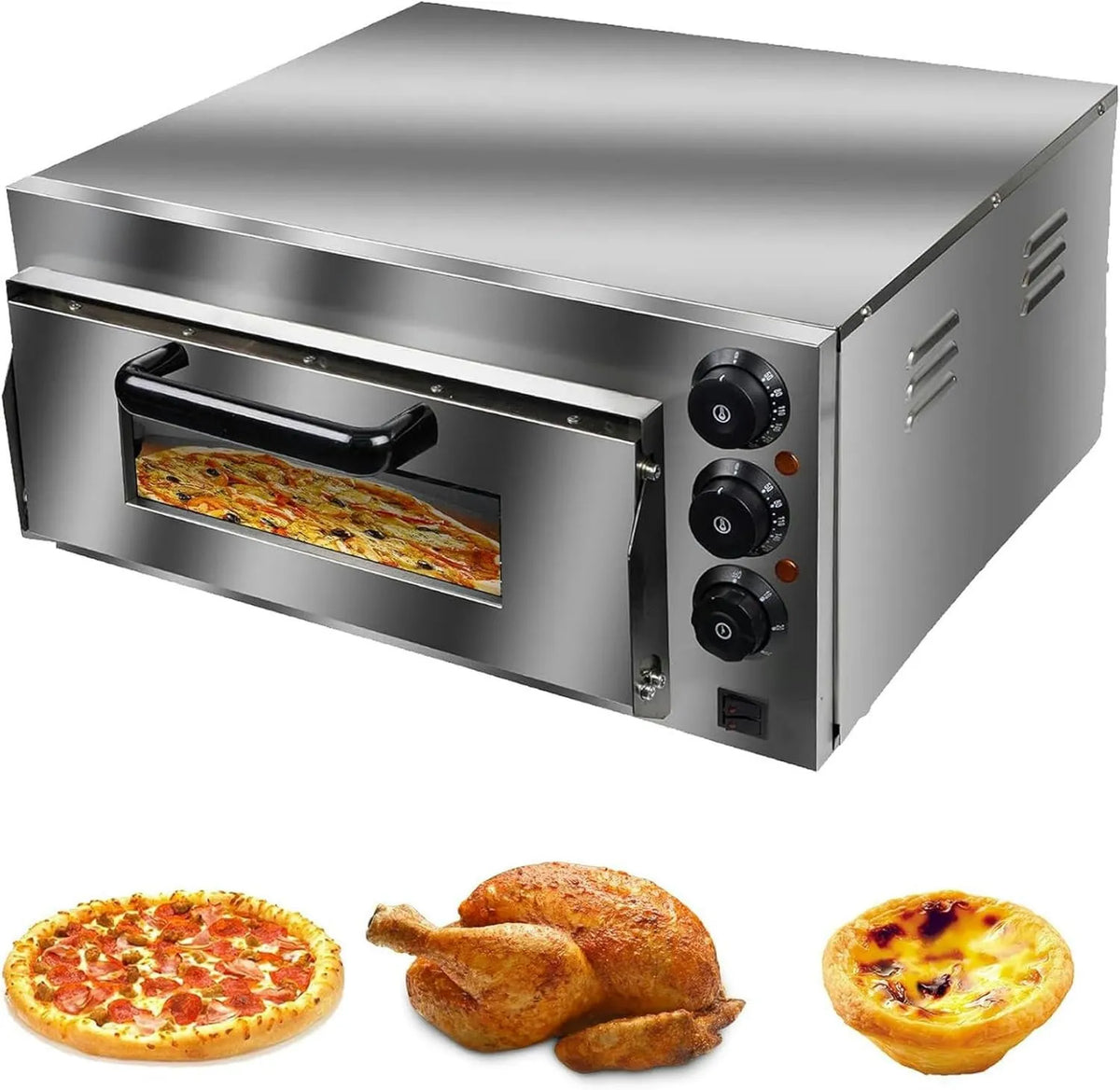 WOTZOV, Piec do pizzy, 14 cali, profesjonalny, stal nierdzewna
