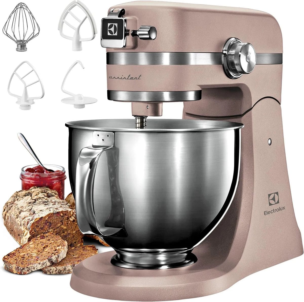 Electrolux EKM5570 robot kuchenny, 1200 W, 10 prędkości + f. pulsacyjna, Oświetlenie LED misy, 2 misy o pojemności 4,8l i 2,9l, Silikonowa Łyżka