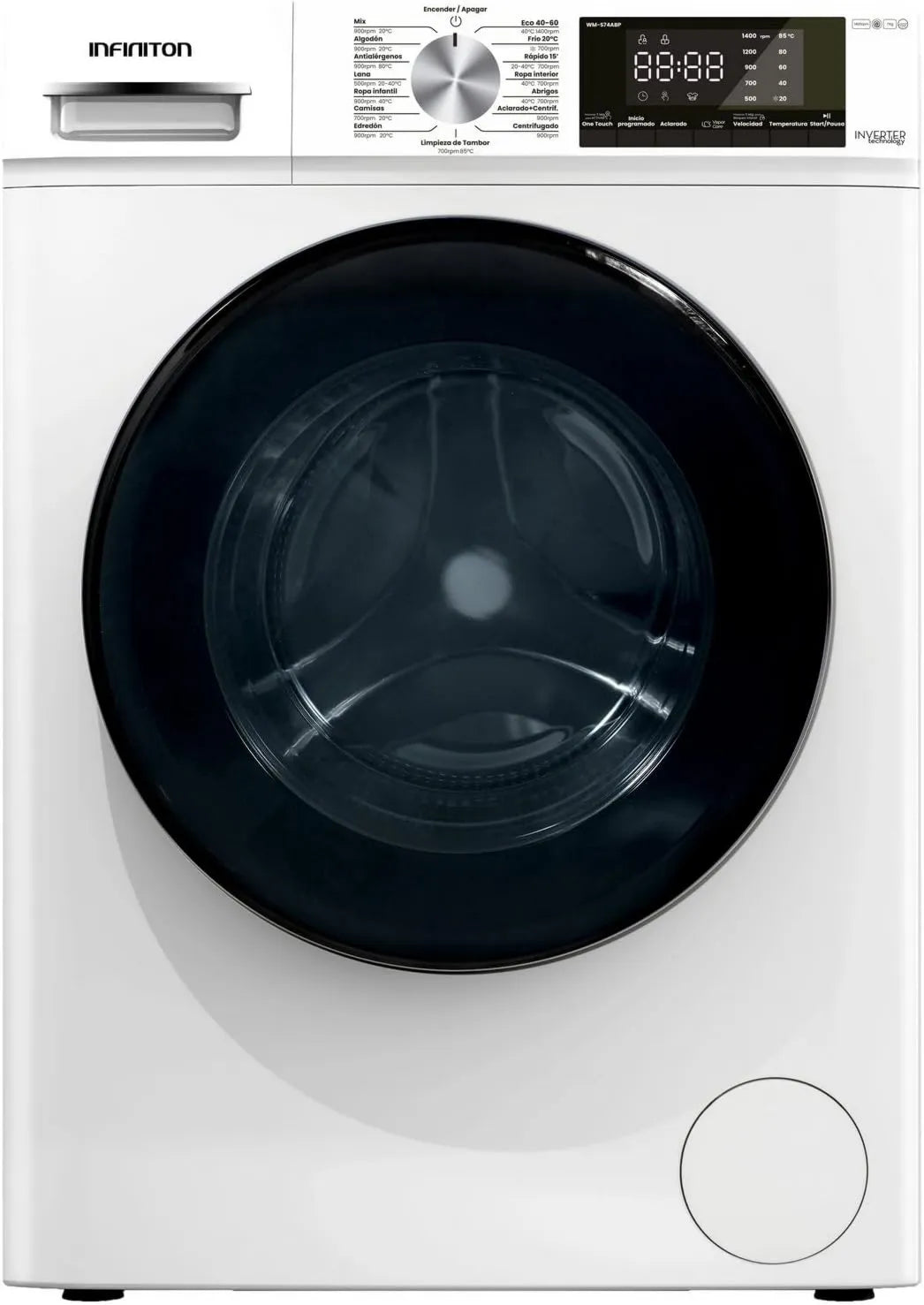 INFINITON ELECTRONICS pralka, 15 programów, INFINITON WM- S94ABL front- zwrócona przodem do kierunku jazdy 9 kg 1400 obr./min WM-S94ABL, Inverter, biały
